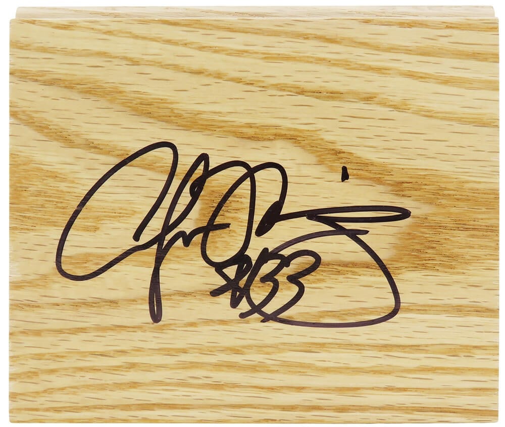 Alonzo Mourning Signed 5x6 Wood Floor Piece Miami Heat COA (1 of 1)