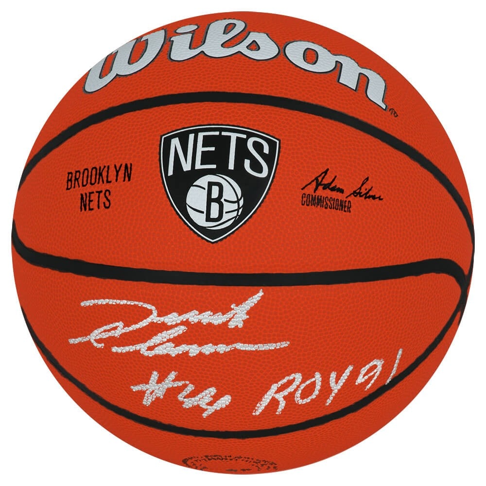 Derrick Coleman Signed Brooklyn Nets Basketball with ROY 91 Inscription (1 of 1)