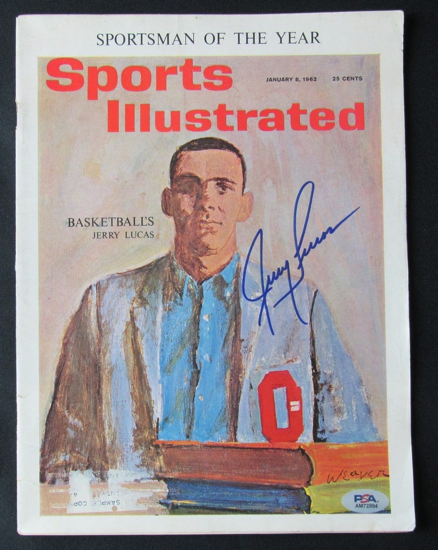 Jerry Lucas HOF Signed 1962 Sports Illustrated Magazine Royals PSA/DNA: Jerry Lucas HOF Signed 1962 Sports Illustrated Magazine Royals PSA/DNA This is a signed 1962 Sports Illustrated magazine featuring Jerry Lucas, a Hall of Fame player for the Cincinnati Royals. The mag