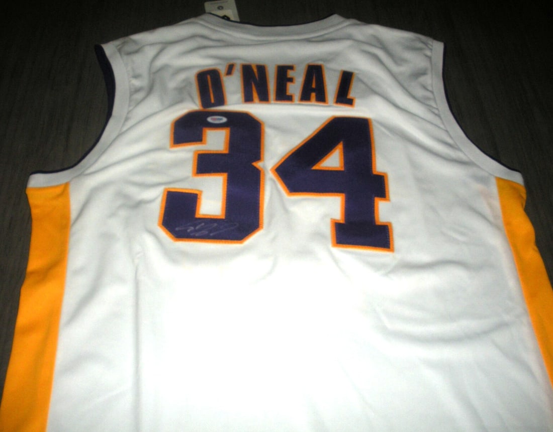 Shaquille O'Neal Signed Adidas Jersey PSA/DNA Certified: Shaquille O'Neal Signed Adidas Jersey PSA/DNA Certified This official licensed Adidas jersey has been personally signed by basketball legend Shaquille O'Neal. The jersey is an original piece, represen