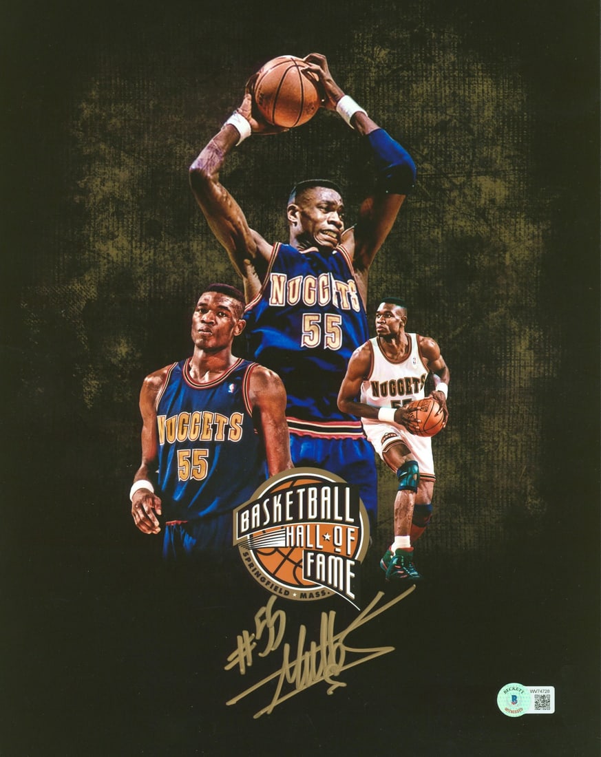 Dikembe Mutombo Signed 11x14 Photo Denver Nuggets BAS Authenticated: Dikembe Mutombo Signed 11x14 Photo Denver Nuggets BAS Authenticated This authentic 11x14 photo has been personally signed by Dikembe Mutombo, the legendary player of the Denver Nuggets. Each autograph
