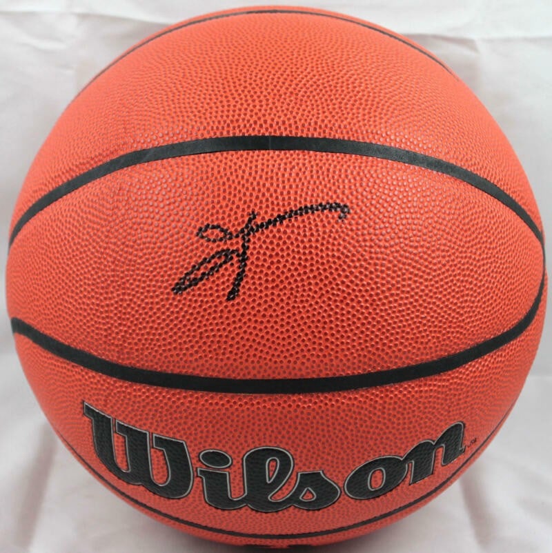 Signed Wilson NBA basketball by Allen Iverson Beckett hologram: Signed Wilson NBA basketball by Allen Iverson Beckett hologram This official NBA Wilson basketball is autographed by Allen Iverson and comes with Beckett authentication, featuring a Beckett W hologram