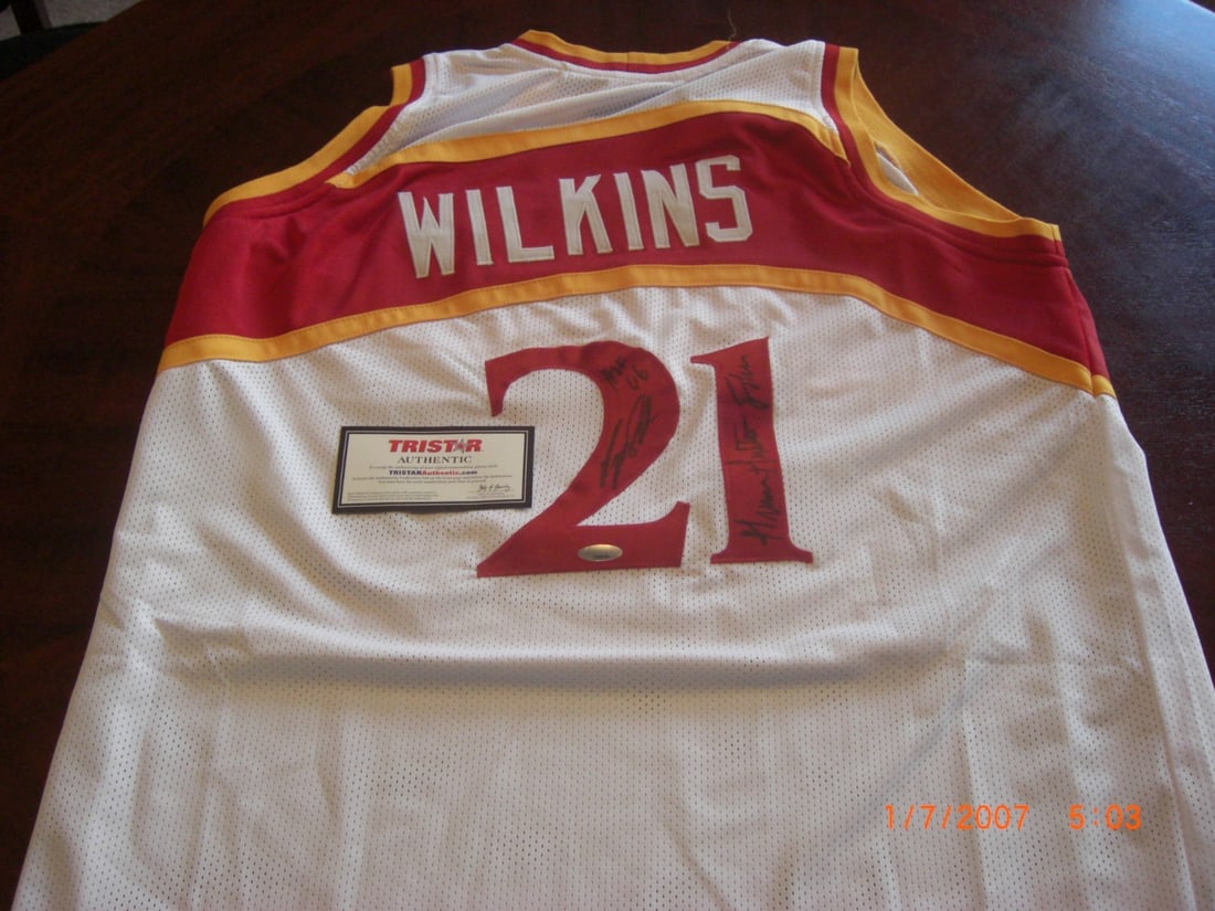 Signed Dominique Wilkins Atlanta Hawks Jersey with JSA Authentication (1 of 3)