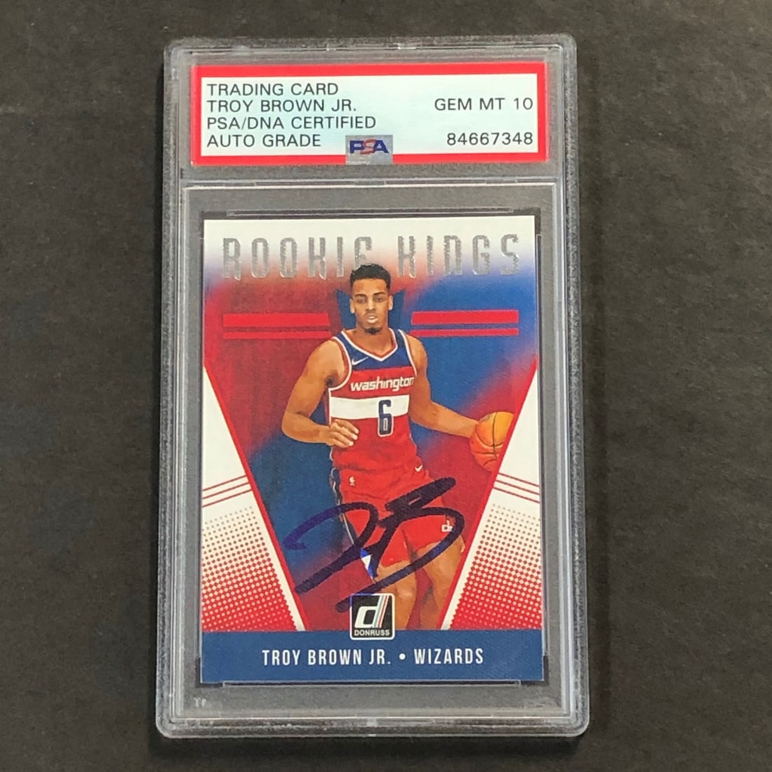 2018-19 Panini Donruss Rookie Kings Troy Brown Jr Signed Card PSA/DNA Authenticated (1 of 2)