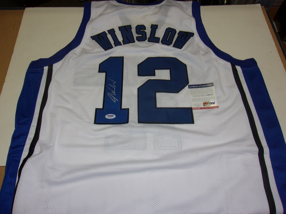 Justise Winslow Signed Duke Blue Devils Jersey 2015 NCAA Champs PSA/DNA COA: Justise Winslow Signed Duke Blue Devils Jersey 2015 NCAA Champs PSA/DNA COA This authentic jersey celebrates Justise Winslow's contribution to the Duke Blue Devils' 2015 NCAA Championship victory. It 
