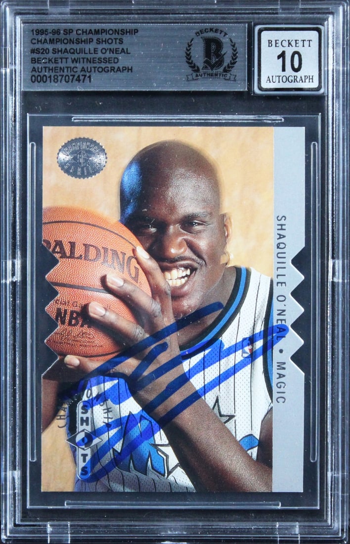 Shaquille O'Neal 1995 SP Championship Shots S20 Beckett 10 Auto Slabbed Card (1 of 2)