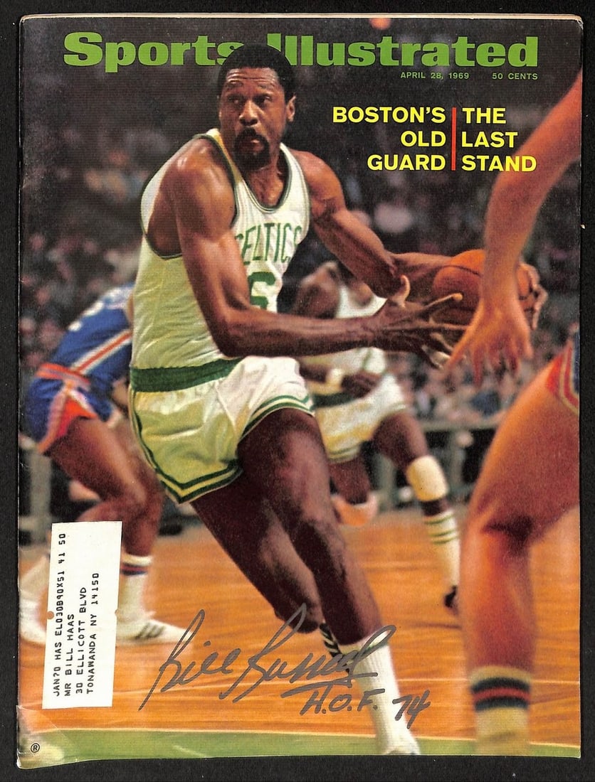 1969 Sports Illustrated Magazine Signed by Bill Russell PSA DNA Authenticated: 1969 Sports Illustrated Magazine Signed by Bill Russell PSA DNA Authenticated This is an original 1969 Sports Illustrated magazine, signed by Bill Russell of the Boston Celtics and Hall of Fame class 