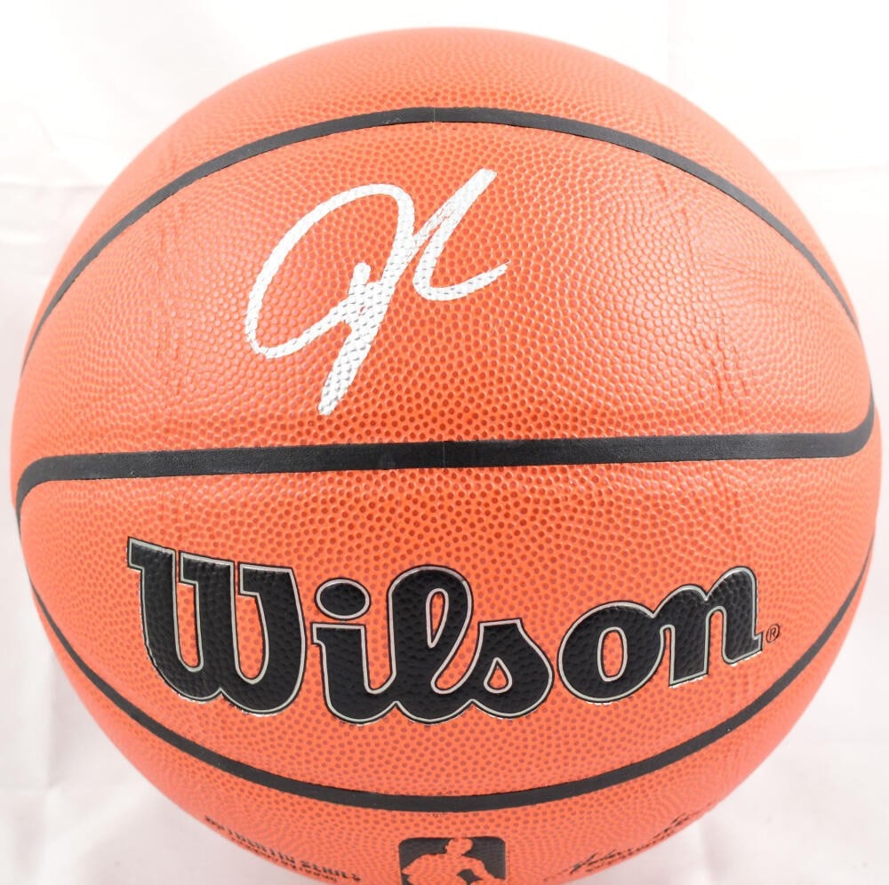 Wilson NBA basketball signed by Giannis Antetokounmpo Beckett hologram: Wilson NBA basketball signed by Giannis Antetokounmpo Beckett hologram This is an official NBA Wilson basketball autographed by Giannis Antetokounmpo of the Milwaukee Bucks. The autograph has been aut