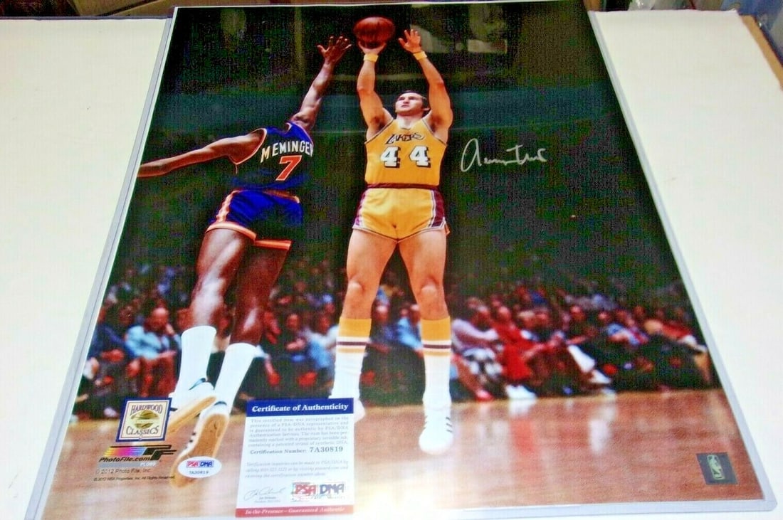 Jerry West Signed 16x20 Lakers and West Virginia Photo PSA DNA Authenticated (1 of 1)