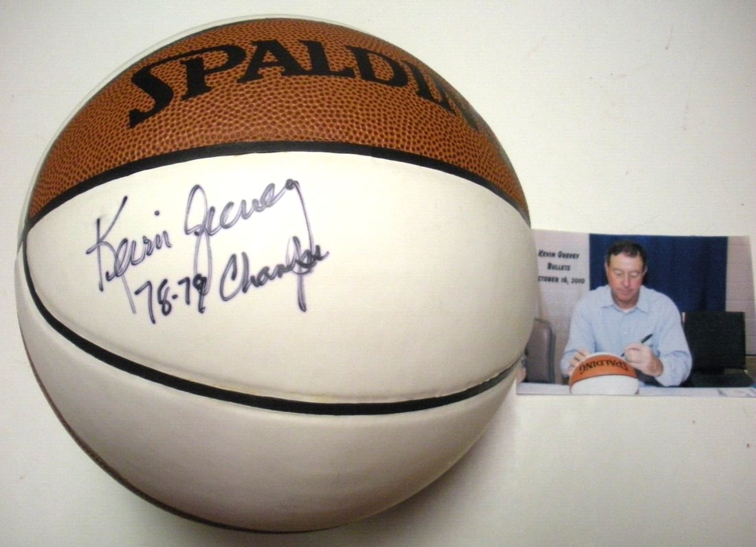 Kevin Grevey Signed Basketball With COA Washington Bullets 1978 NBA Champions (1 of 2)