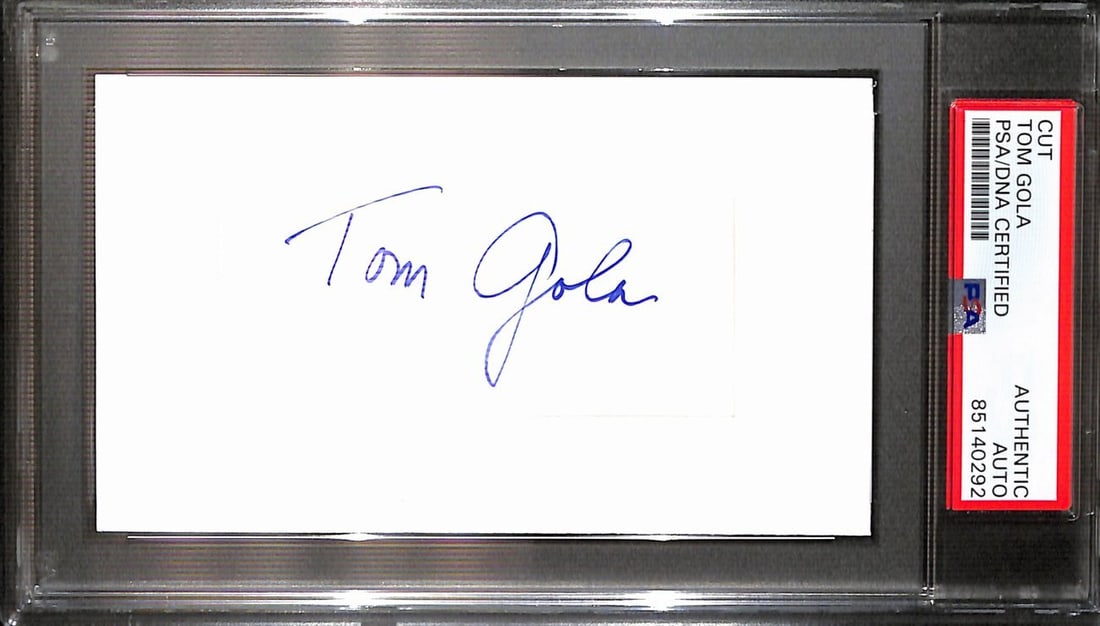 Tom Gola HOF Signed 3x5 Index Card NY Knicks PSA/DNA (1 of 2)