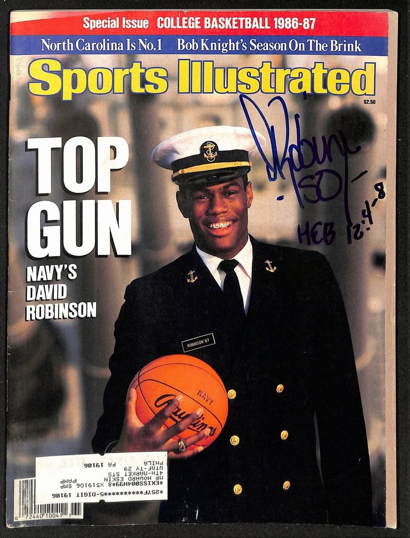 1986 Sports Illustrated Magazine Signed by David Robinson With PSA DNA (1 of 2)
