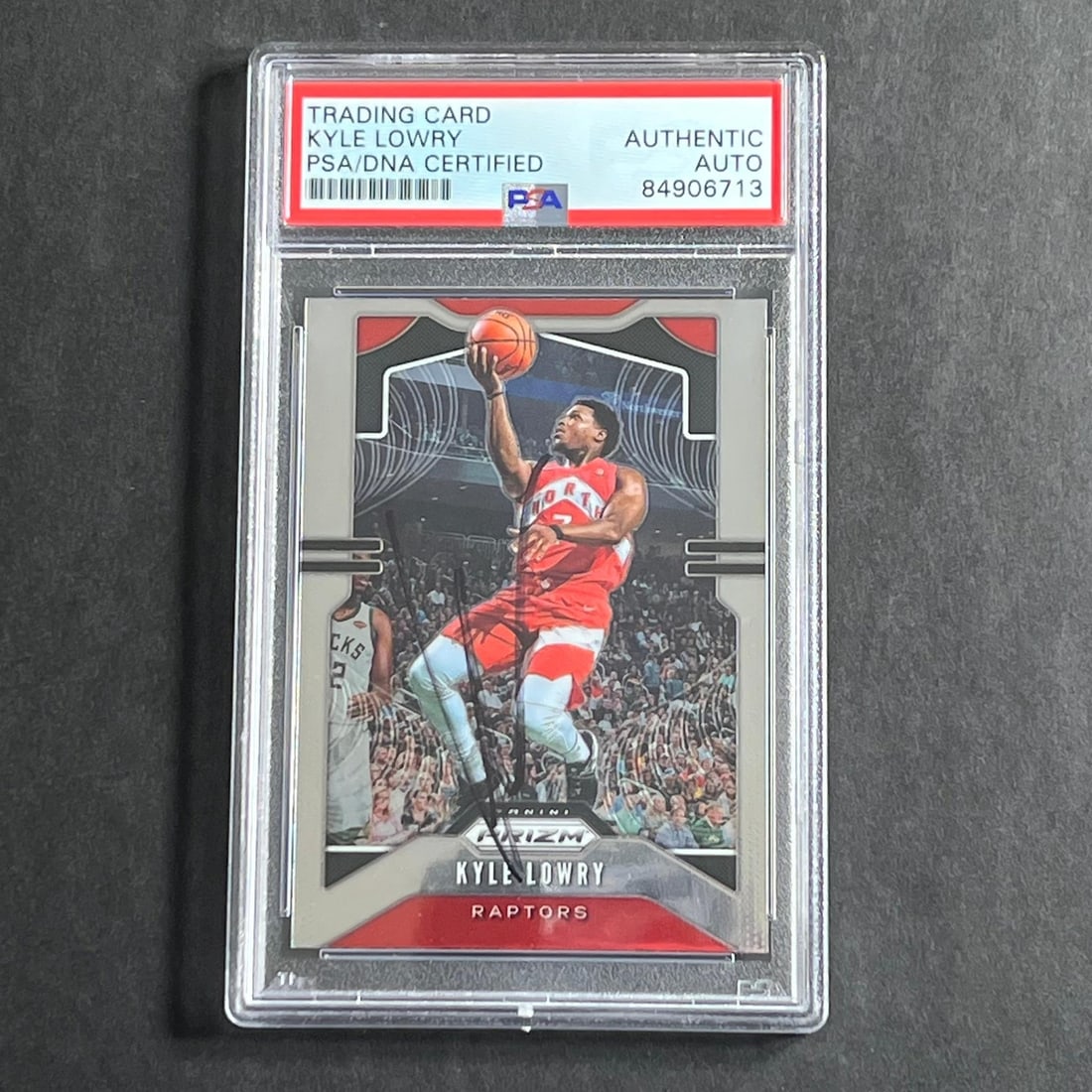 Kyle Lowry Signed 2019-20 Panini Prizm #155 PSA Authenticated Card Raptors: Kyle Lowry Signed 2019-20 Panini Prizm #155 PSA Authenticated Card Raptors This 2019-20 Panini Prizm #155 card features a signed autograph by Kyle Lowry, a notable player of the Toronto Raptors. The s