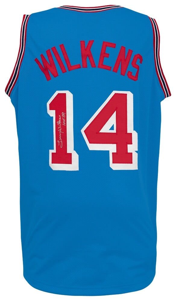 Lenny Wilkens Signed Blue Throwback Jersey HOF 89 Atlanta Hawks COA (1 of 2)
