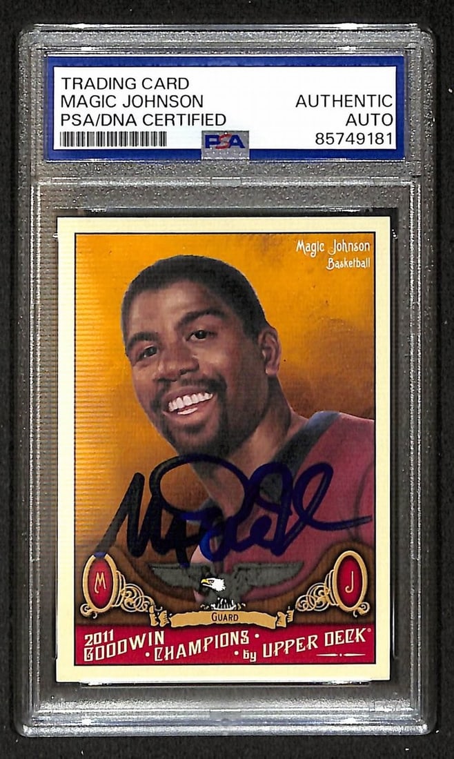 2011 Goodwin Champions Card 90 Magic Johnson Autograph Graded PSA DNA (1 of 2)