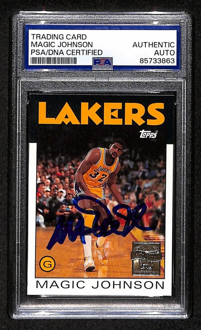 Magic Johnson Autographed 2000 Topps Archives Card MJ4 PSA DNA BA204458 (1 of 2)