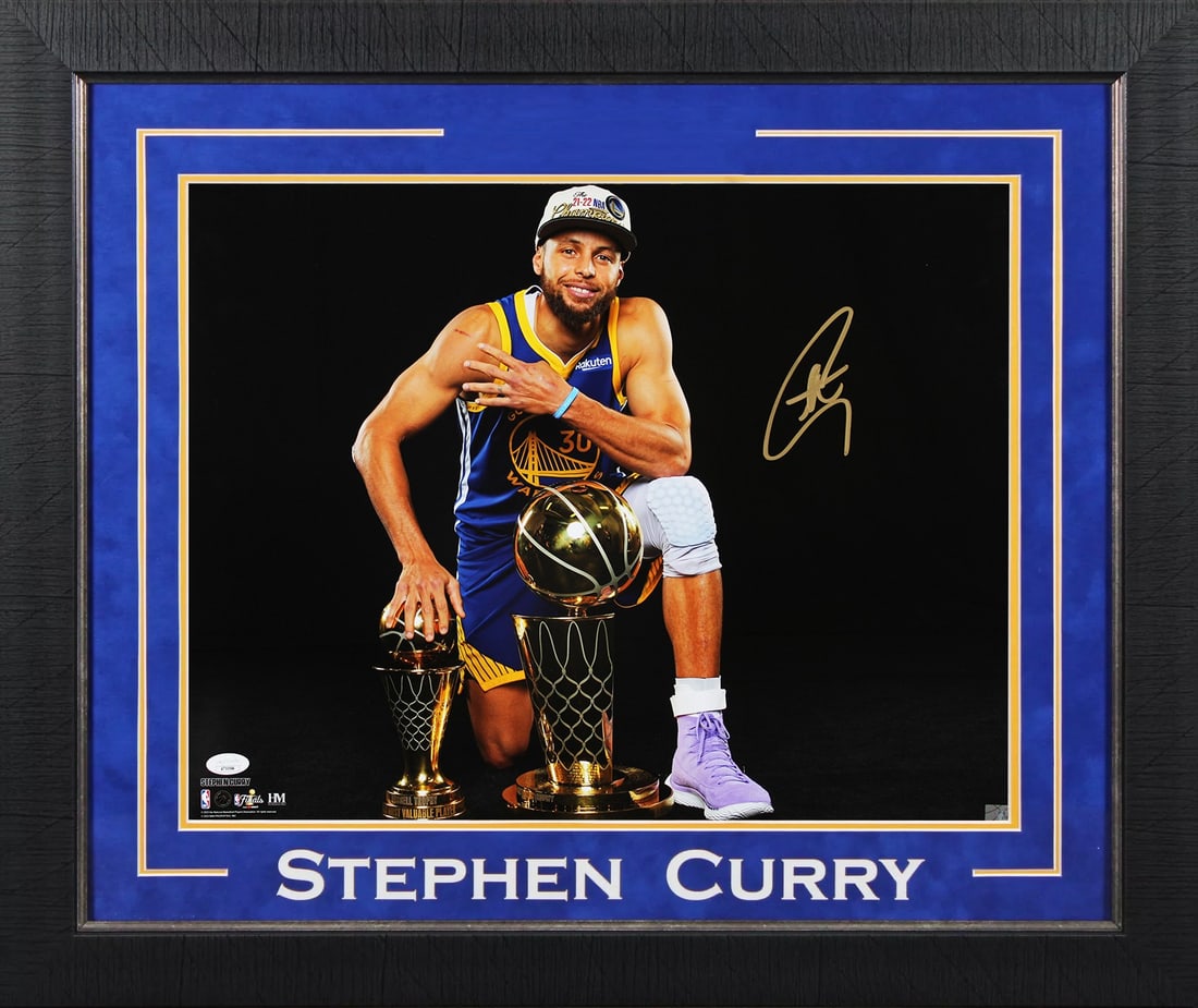Stephen Curry Signed 16x20 Framed Photo JSA Golden State Warriors: Stephen Curry Signed 16x20 Framed Photo JSA Golden State Warriors Capture a piece of basketball history with this stunning 16x20 framed photo of Stephen Curry, personally signed by the Golden State Wa