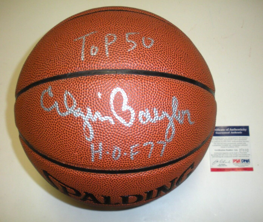 Elgin Baylor Signed NBA Basketball PSA/DNA HOF-77 LA Lakers: Elgin Baylor Signed NBA Basketball PSA/DNA HOF-77 LA Lakers Celebrate the legacy of basketball legend Elgin Baylor with this signed basketball, officially authenticated by PSA/DNA. This original baske