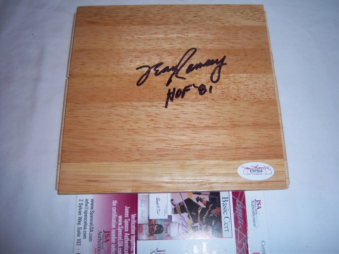 Signed Boston Celtics floorboard Frank Ramsey HOF 1981 JSA COA (1 of 2)