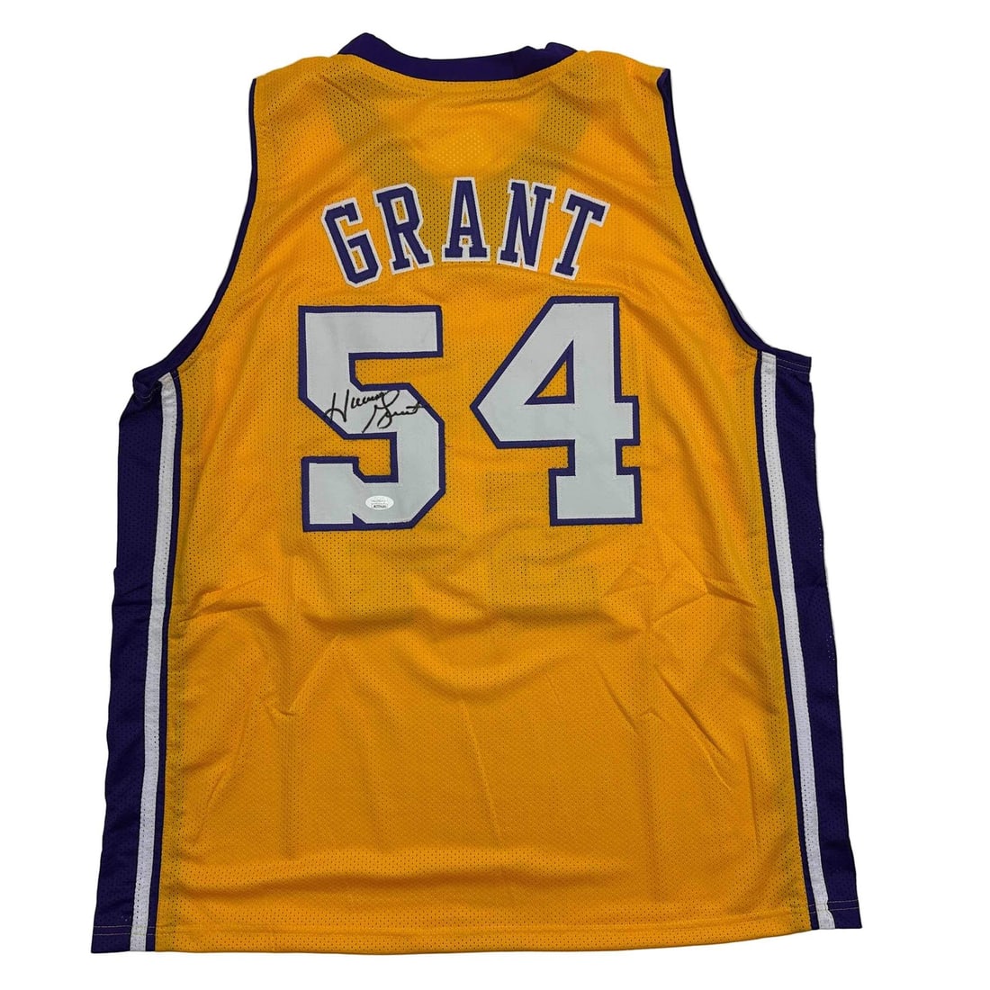 Horace Grant Autographed Yellow Lakers Jersey JSA Certified: Horace Grant Autographed Yellow Lakers Jersey JSA Certified This is an autographed Horace Grant yellow basketball jersey from the Los Angeles Lakers, featuring the player's name and number for a true 