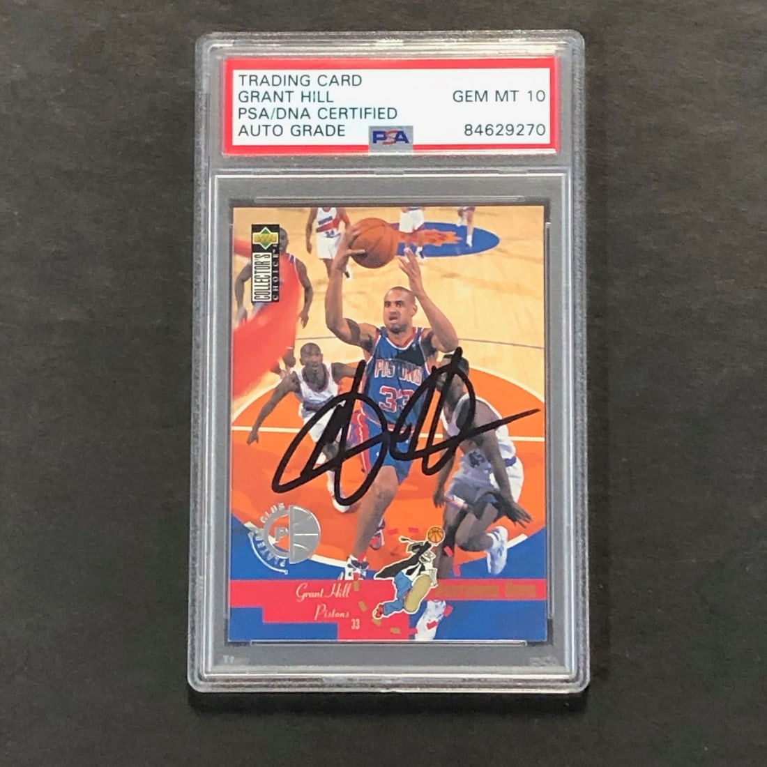 1995-96 Upper Deck Grant Hill Autographed Card PSA/DNA Authentic: 1995-96 Upper Deck Grant Hill Autographed Card PSA/DNA Authentic This is a 1995-96 Upper Deck Collectors Choice #198 basketball card featuring the autograph of Grant Hill. The signature has been authe