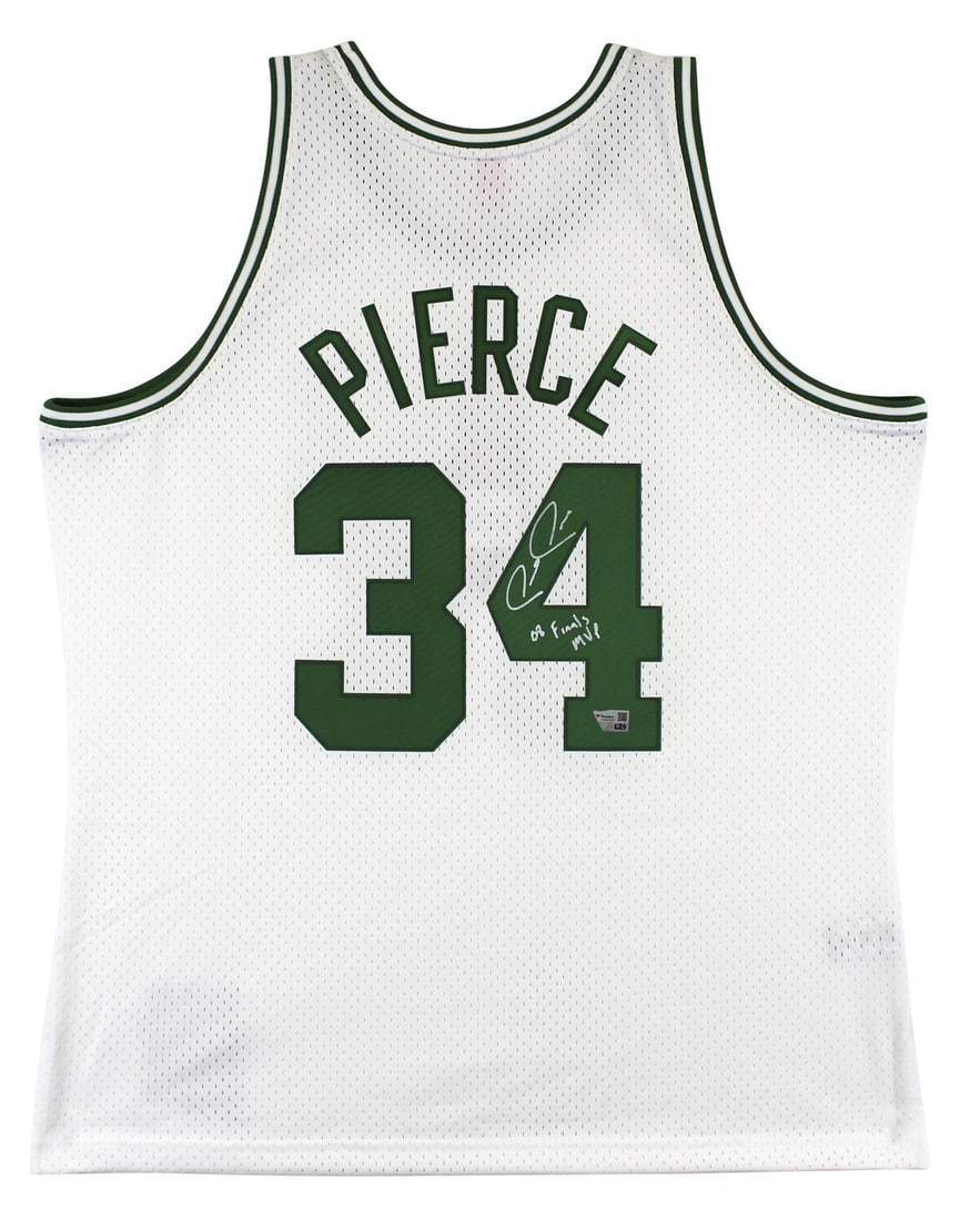 Paul Pierce Signed Celtics 2008 Finals MVP White Jersey FAN Authenticated: Paul Pierce Signed Celtics 2008 Finals MVP White Jersey FAN Authenticated Celebrate Boston Celtics history with this original signed white Mitchell & Ness 2007 Hardwood Classics Swingman Jersey. Perso