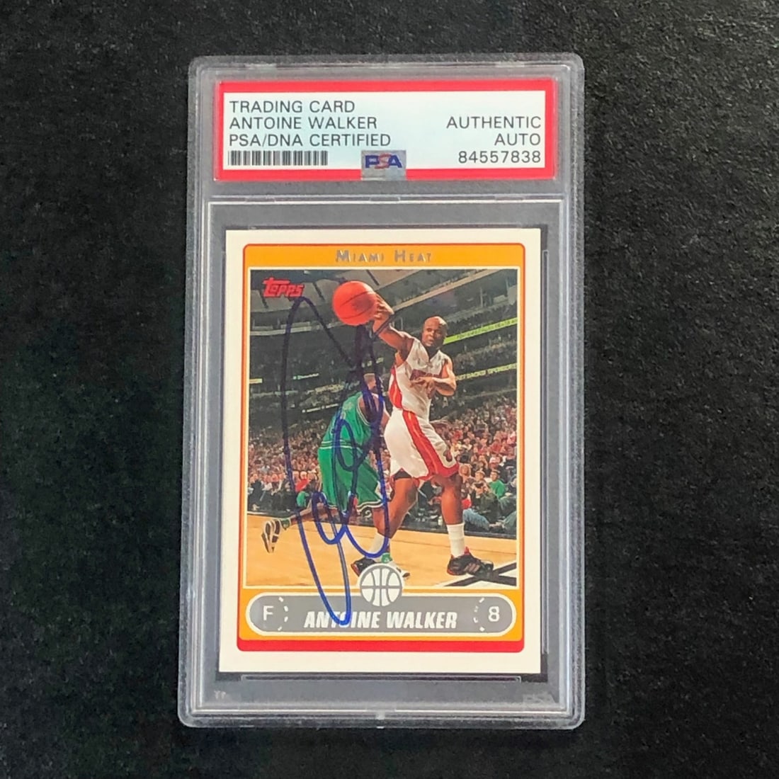 Antoine Walker Autographed 2006-07 Topps Basketball Card PSA Authenticated Heat (1 of 2)
