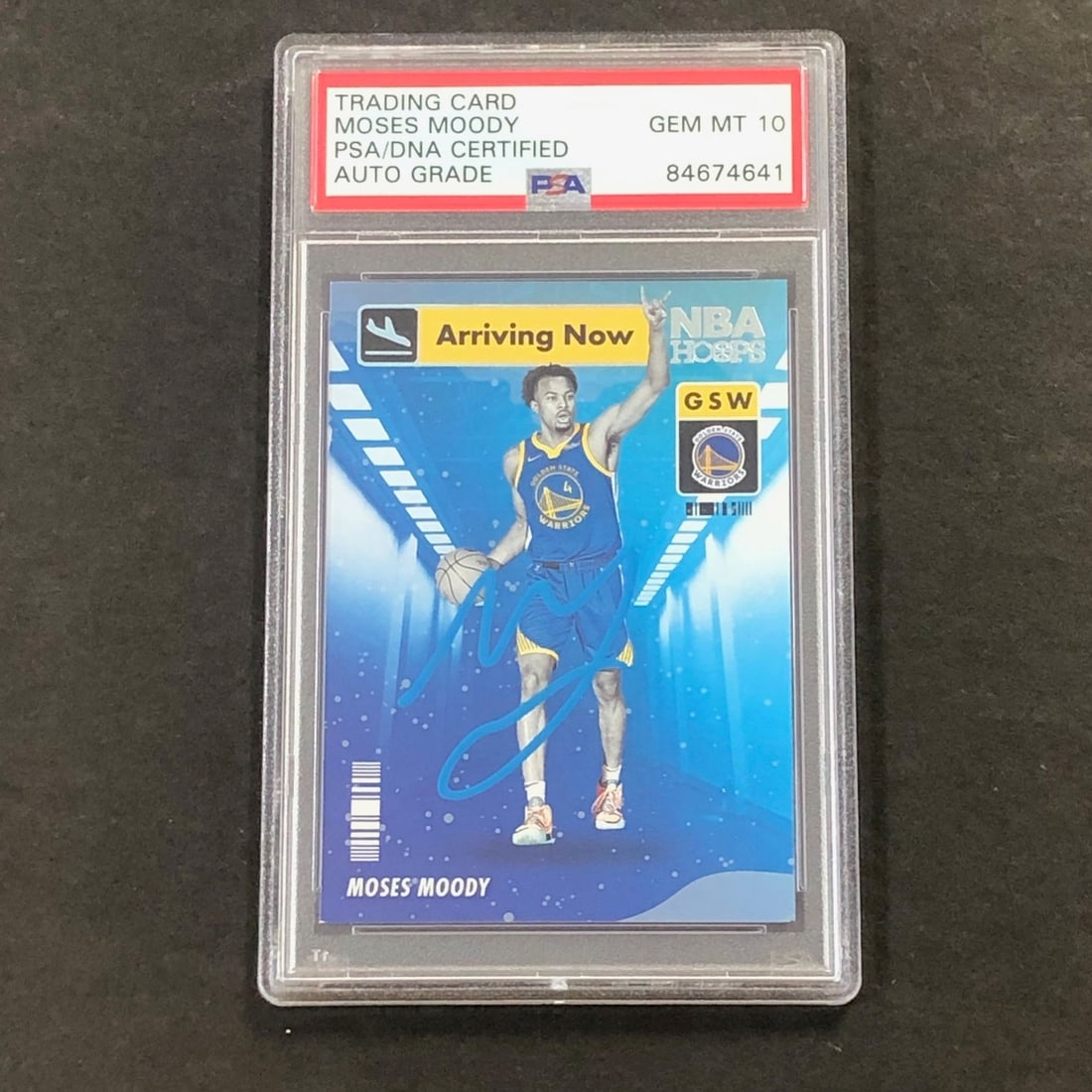 2021-22 Panini NBA Hoops Moses Moody Signed Card AUTO 10 PSA/DNA: 2021-22 Panini NBA Hoops Moses Moody Signed Card AUTO 10 PSA/DNA This listing features a 2021-22 Panini NBA Hoops Arriving Now #20 card, signed by rising star Moses Moody. The autograph has been authe