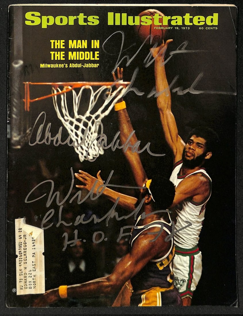 1973 Sports Illustrated Magazine Signed by Wilt Chamberlain and Abdul Jabbar PSA DNA (1 of 3)