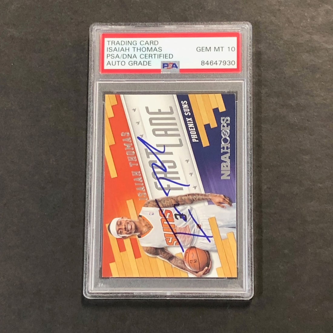 2014-15 NBA Hoops Fast Lane #13 Isaiah Thomas Signed PSA/DNA Card (1 of 2)