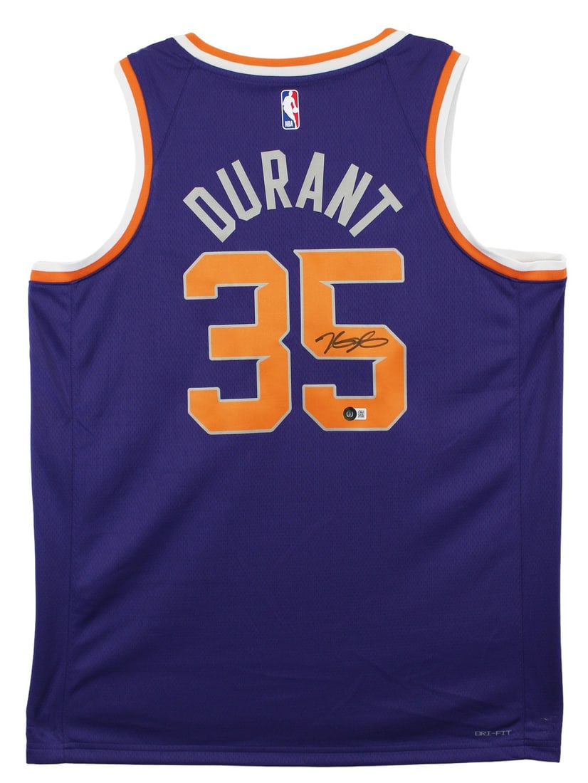 Kevin Durant Signed Purple Nike Icon Jersey BAS Witnessed Phoenix Suns: Kevin Durant Signed Purple Nike Icon Jersey BAS Witnessed Phoenix Suns This authentic autographed Purple Nike Icon Edition Jersey, signed by Kevin Durant of the Phoenix Suns, is a must-have for any fa