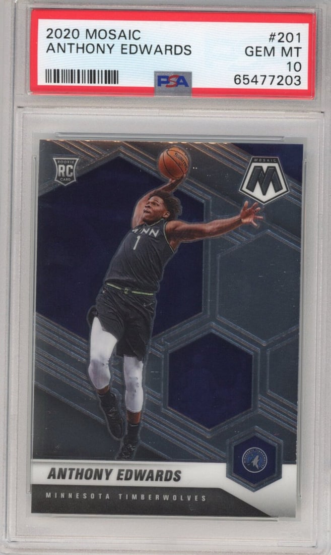 2020-21 Panini Mosaic Anthony Edwards Rookie Card PSA 10 Gem Mint NBA (1 of 2)