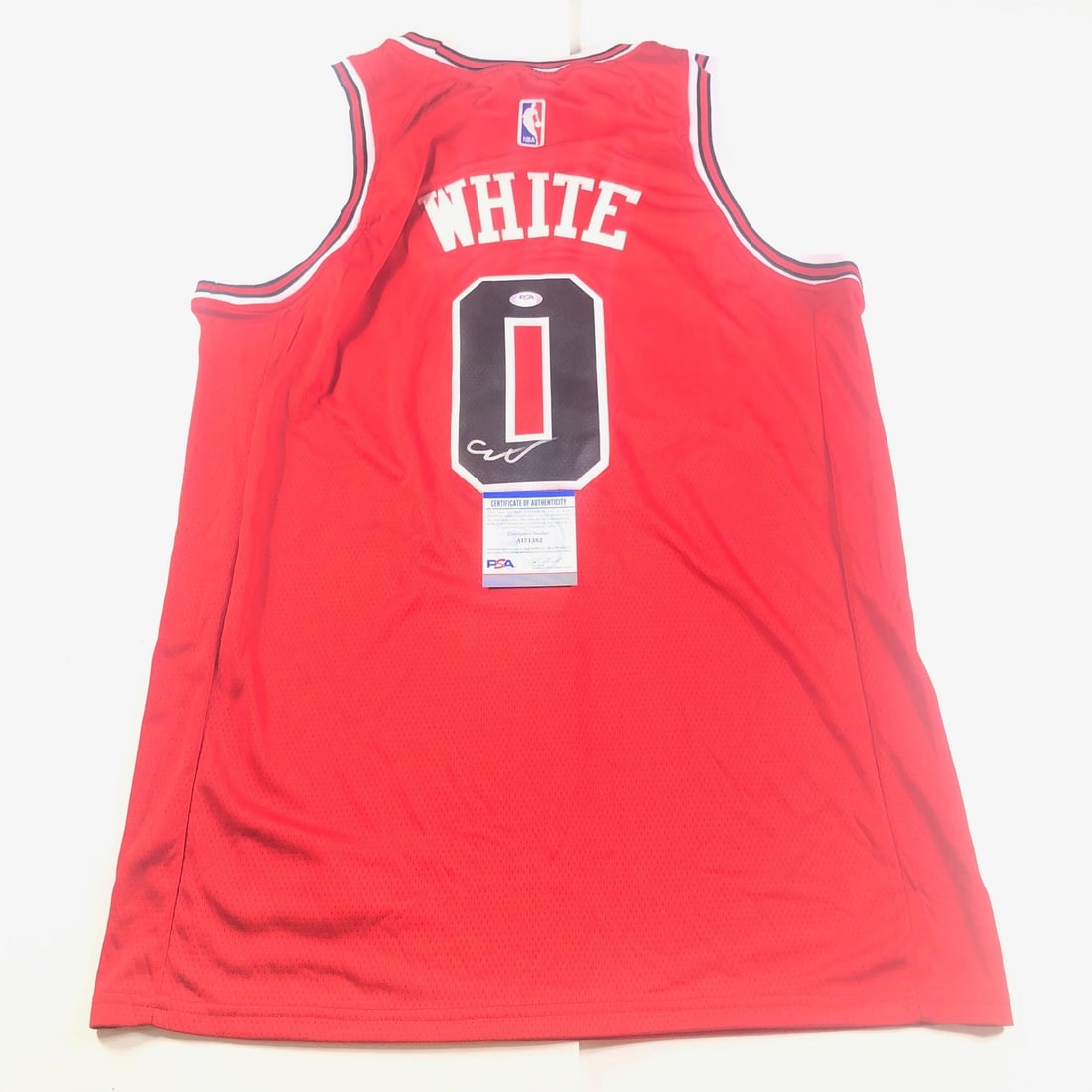 Coby White PSA DNA Autographed Chicago Bulls Stitched Jersey (1 of 2)