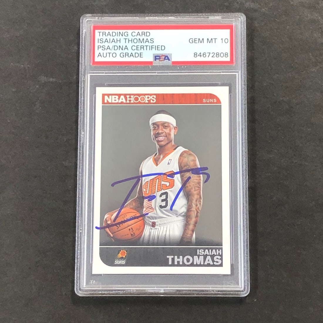 2014-15 NBA Hoops #256 Isaiah Thomas Signed Card PSA/DNA Slabbed (1 of 2)