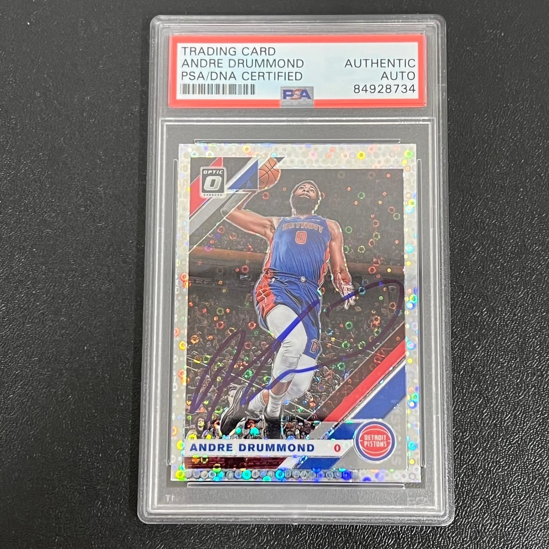 2019-20 Optic Prizm #146 Andre Drummond Signed PSA/DNA Card Pistons: 2019-20 Optic Prizm #146 Andre Drummond Signed PSA/DNA Card Pistons This 2019-20 Optic Prizm #146 card features the signature of Andre Drummond, a notable player for the Detroit Pistons. The autograph
