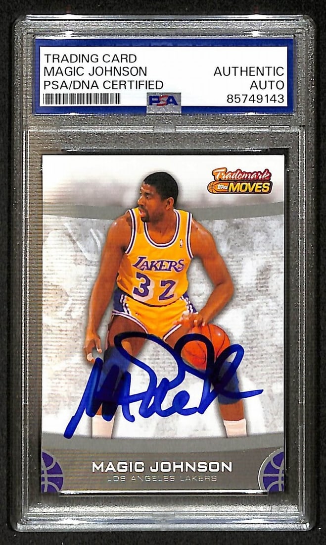 2007 Topps Trademark Card 47 Magic Johnson Autograph PSA DNA Certified (1 of 2)
