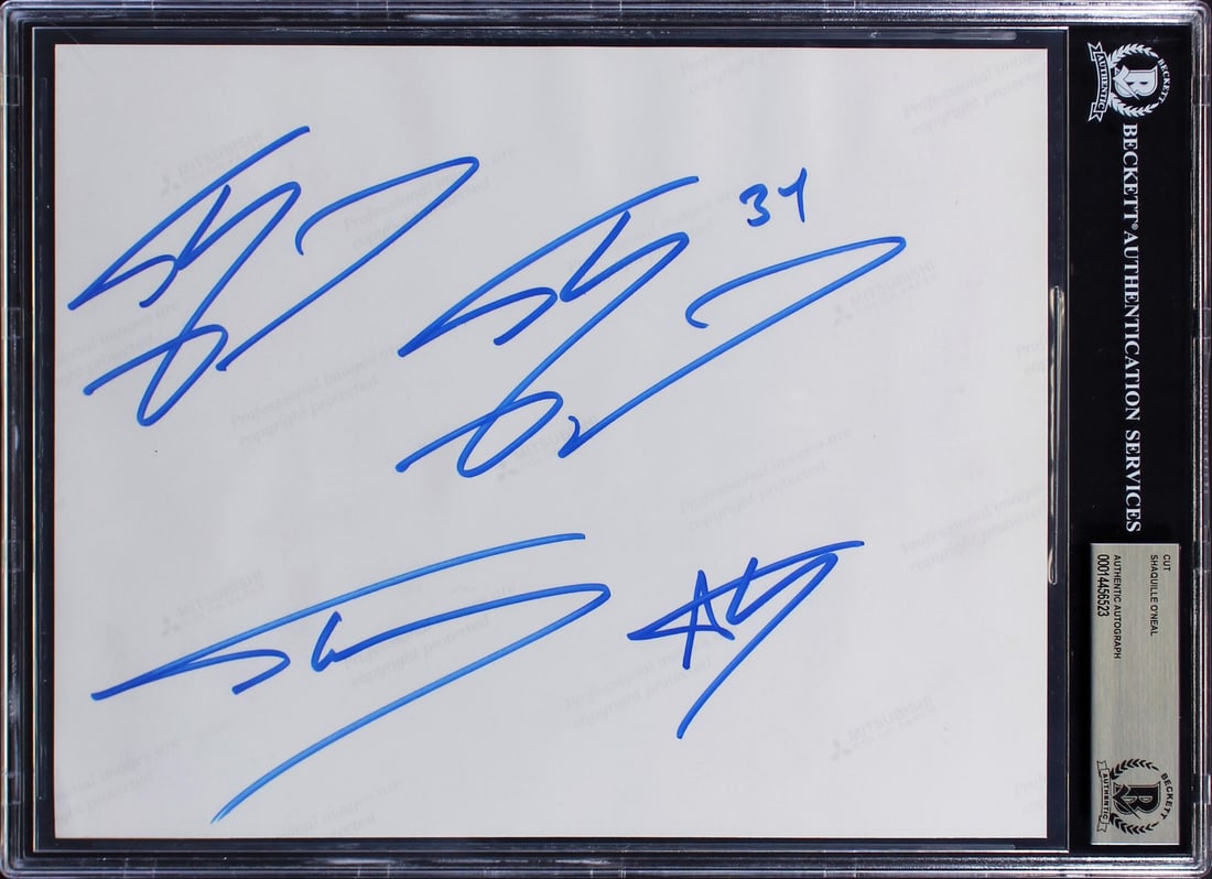 Shaquille O'Neal 4x Signed 8x10 Cut Signature Los Angeles Lakers BAS Authenticated: Shaquille O'Neal 4x Signed 8x10 Cut Signature Los Angeles Lakers BAS Authenticated This authentic 8x10 cut signature features the legendary Shaquille O'Neal, a prominent player of the Los Angeles Lake