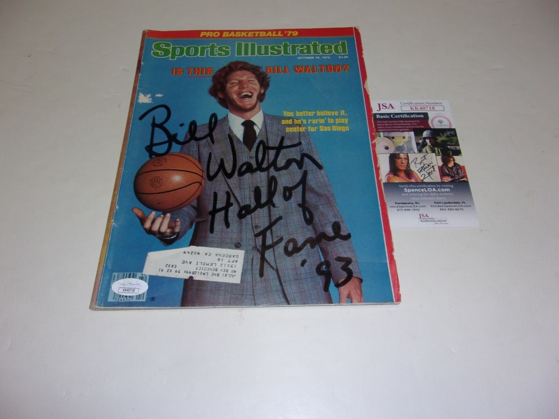 Signed Sports Illustrated Magazine Bill Walton JSA COA Portland Trail Blazers HOF 1993 (1 of 1)