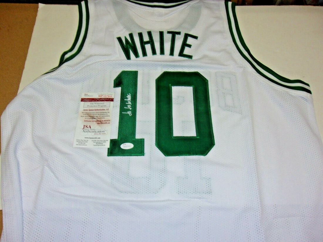 JoJo White Boston Celtics Signed Jersey HOF 2015 with JSA COA: JoJo White Boston Celtics Signed Jersey HOF 2015 with JSA COA This is an original, pre-owned Boston Celtics jersey, signed by legendary player JoJo White, who was inducted into the Hall of Fame in 201