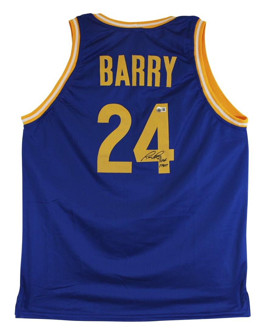 Rick Barry Signed Blue Jersey HOF 1987 BAS Authenticated Golden State Warriors (1 of 3)