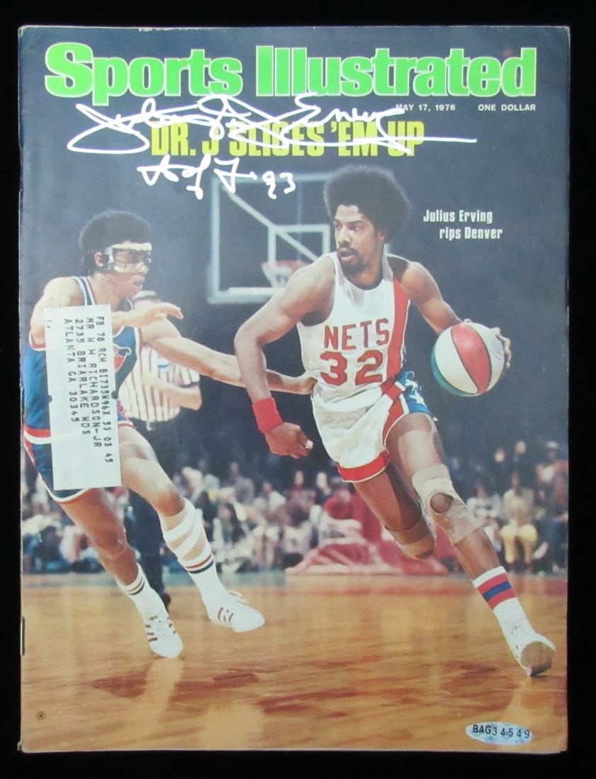 Julius Erving HOF Signed Sports Illustrated 5/17/76 Magazine UDA Authenticated: Julius Erving HOF Signed Sports Illustrated 5/17/76 Magazine UDA Authenticated This offering features an original Sports Illustrated magazine from May 17, 1976, signed by basketball legend Julius Ervi