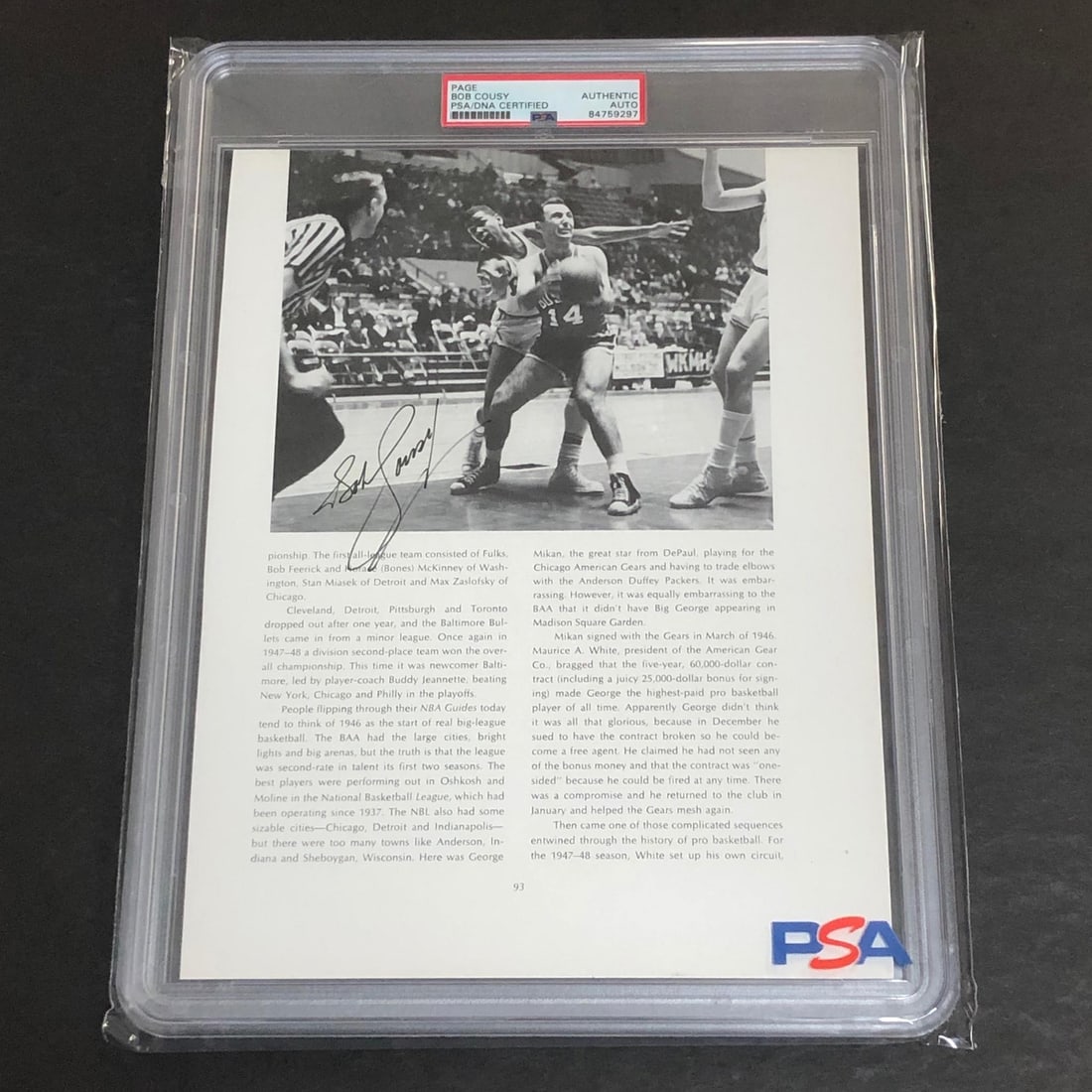 Bob Cousy signed PSA DNA authenticated 8x10 Boston Celtics photo: Bob Cousy signed PSA DNA authenticated 8x10 Boston Celtics photo This is an original 8x10 professionally printed photograph autographed by Bob Cousy, the legendary Boston Celtics basketball player. Th