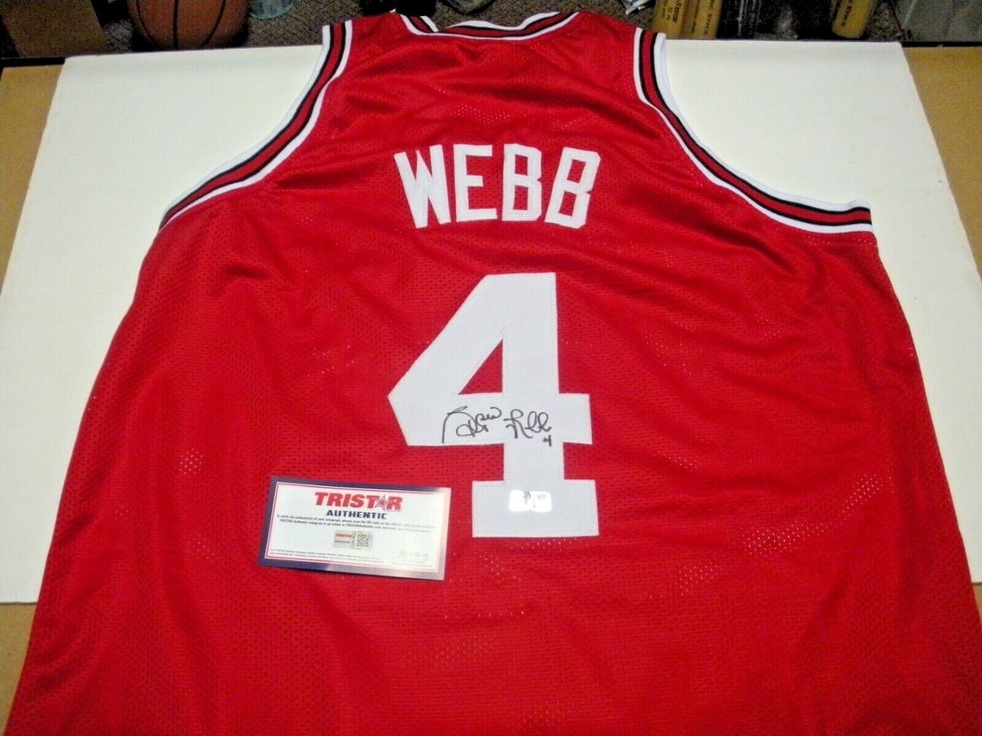 Spud Webb Signed Jersey North Carolina State Atlanta Hawks Tristar COA (1 of 2)