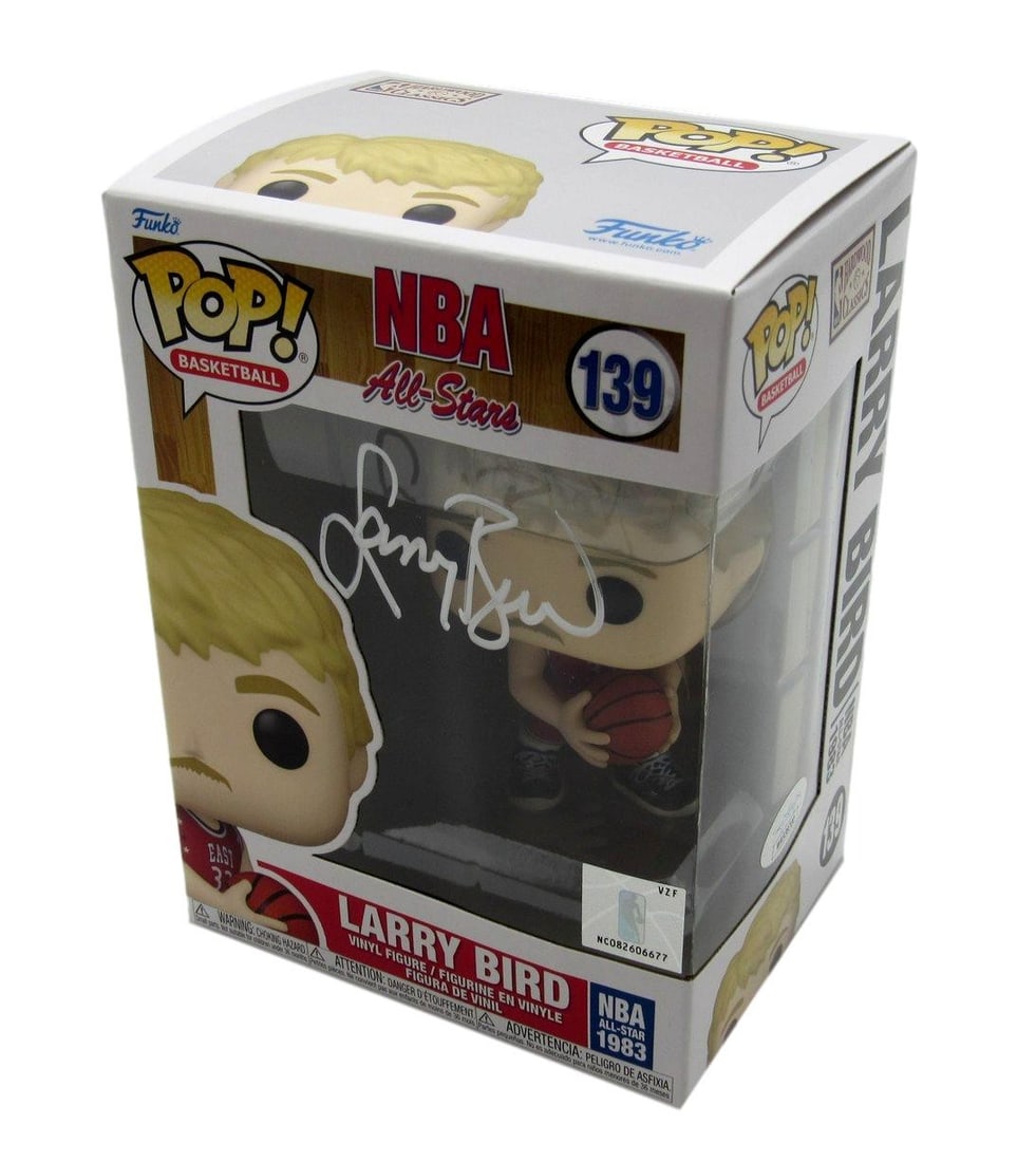Funko Pop 139 Boston Celtics Figure Signed by Larry Bird with JSA Authentication: Funko Pop 139 Boston Celtics Figure Signed by Larry Bird with JSA Authentication This is an original Funko Pop! #139 figurine featuring Larry Bird, autographed and accompanied by Hall of Fame (HOF) de