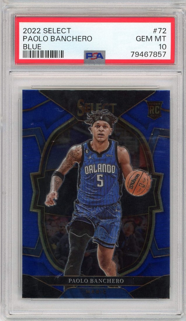 2022 Panini Select Paolo Banchero #72 Blue Rookie Card PSA 10 (1 of 2)