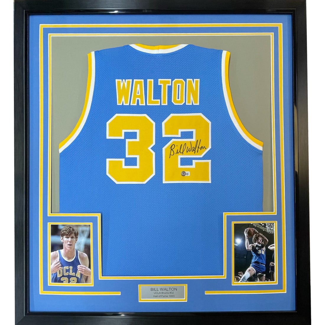 Framed Bill Walton Autographed UCLA Bruins Jersey JSA COA 33x42: Framed Bill Walton Autographed UCLA Bruins Jersey JSA COA 33x42 This framed and autographed Bill Walton UCLA Bruins college jersey is a must-have for any basketball fan. Measuring 33"x42", the jersey 