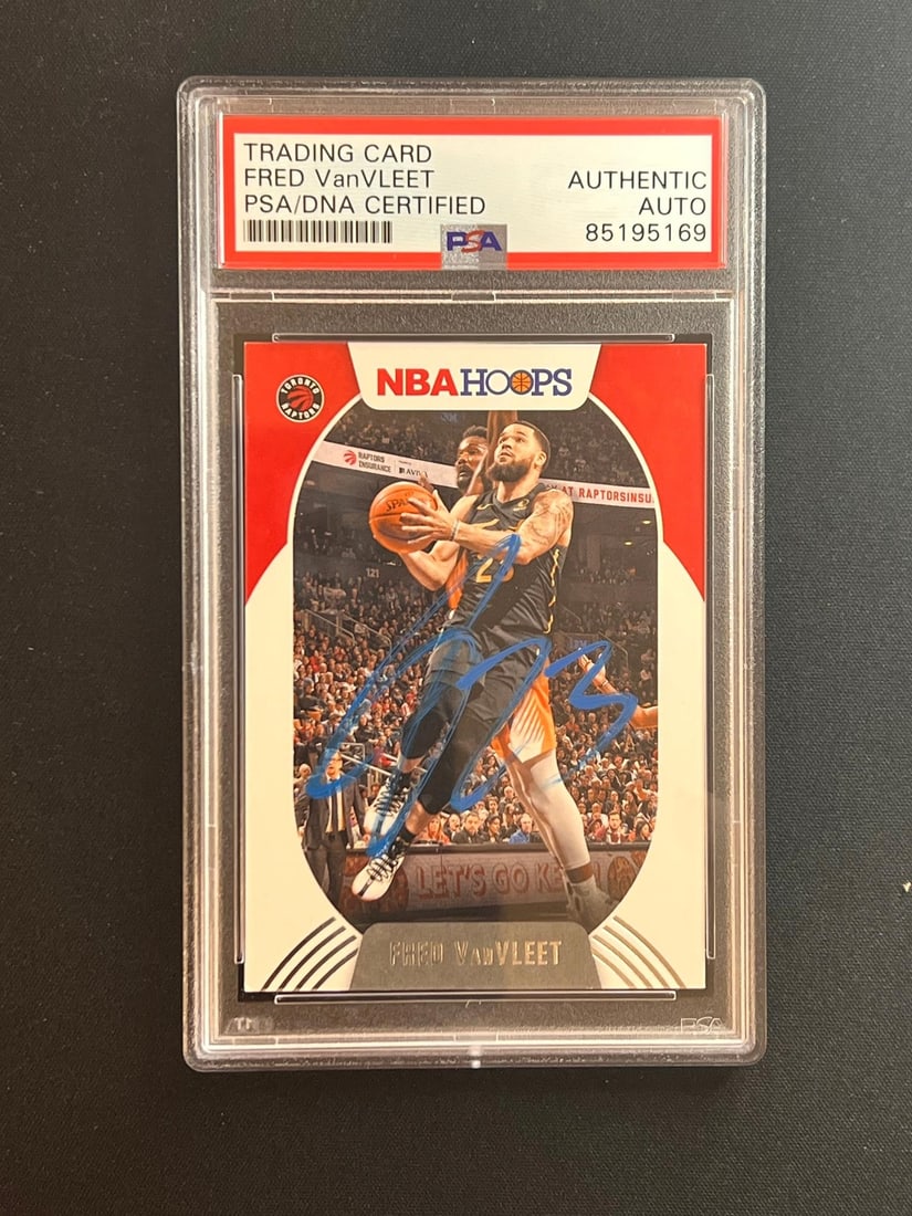 2020-21 PANINI Hoops #91 Fred VanVleet Signed PSA/DNA Authenticated Card: 2020-21 PANINI Hoops #91 Fred VanVleet Signed PSA/DNA Authenticated Card This 2020-21 PANINI Hoops #91 card features the signature of Fred VanVleet, a key player for the Toronto Raptors. The autograph