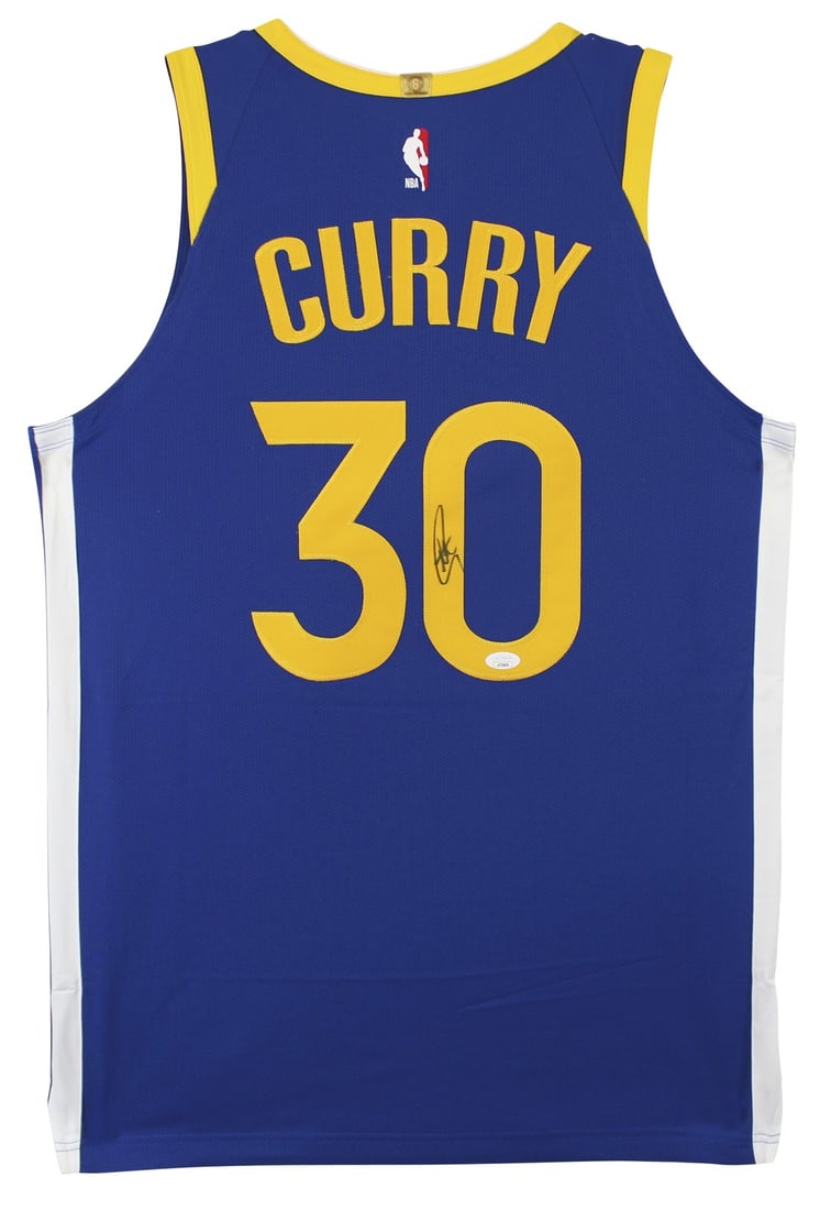 Stephen Curry Signed Blue Nike The Bay Swingman Jersey JSA Authenticated: Stephen Curry Signed Blue Nike The Bay Swingman Jersey JSA Authenticated Celebrate your fandom with this authentic blue Nike The Bay Swingman jersey, personally signed by NBA superstar Stephen Curry o
