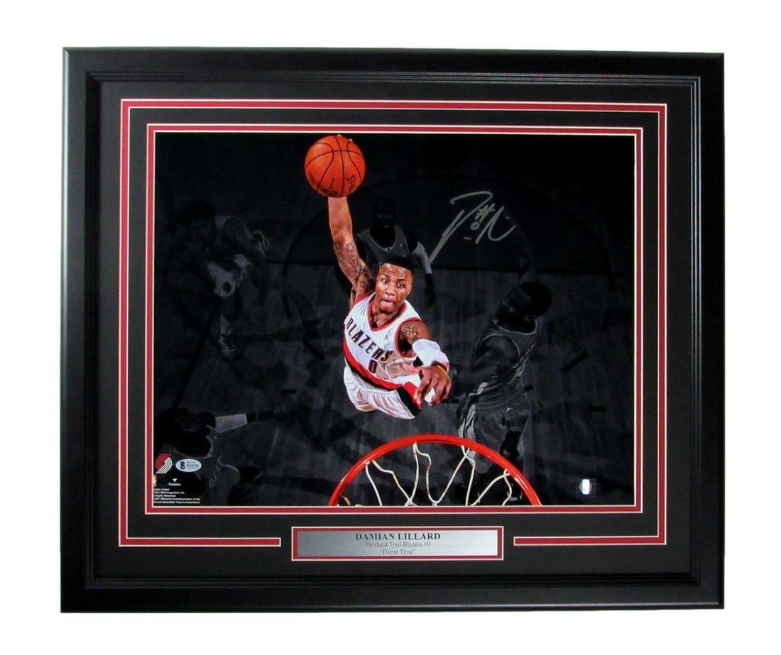 Damian Lillard Signed 16x20 Framed Photo BAS Authenticated Trail Blazers (1 of 4)