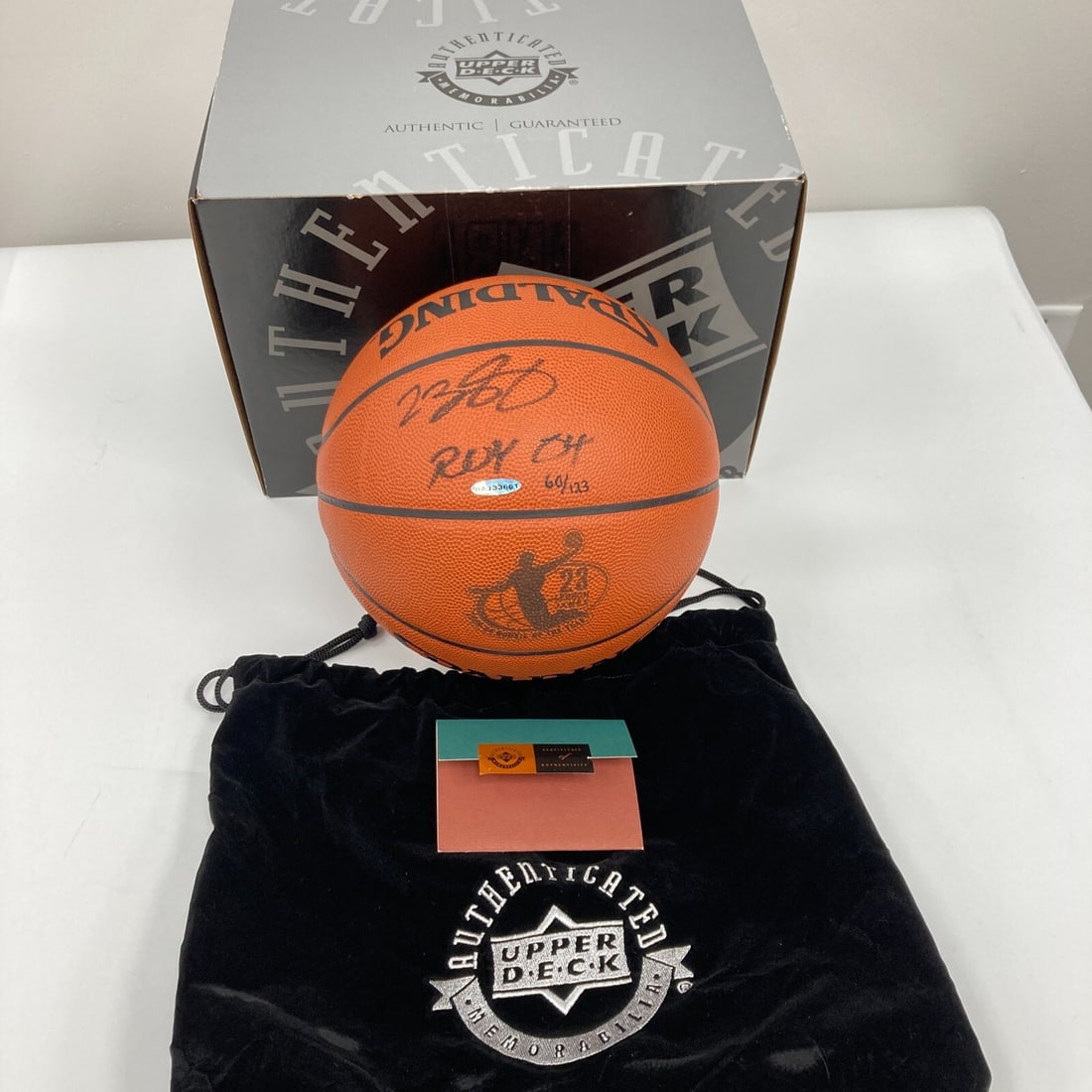 LeBron James Signed 2004 Rookie of the Year Basketball with UDA COA Limited #60/123: LeBron James Signed 2004 Rookie of the Year Basketball with UDA COA Limited #60/123 Celebrate the legacy of basketball legend LeBron James with this Official NBA Stern Commemorative Spalding basketbal